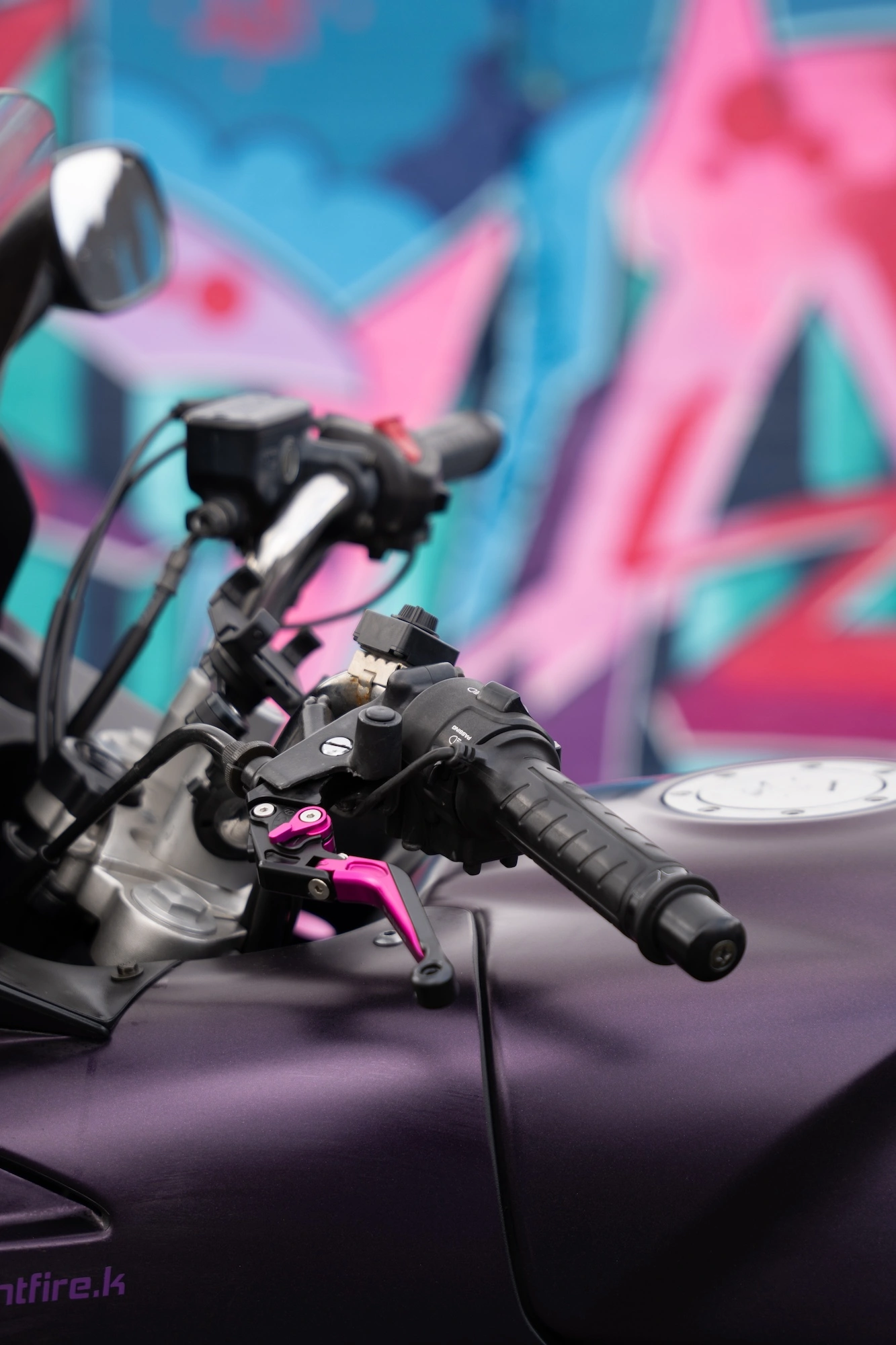 Lenkrad von Motorrad